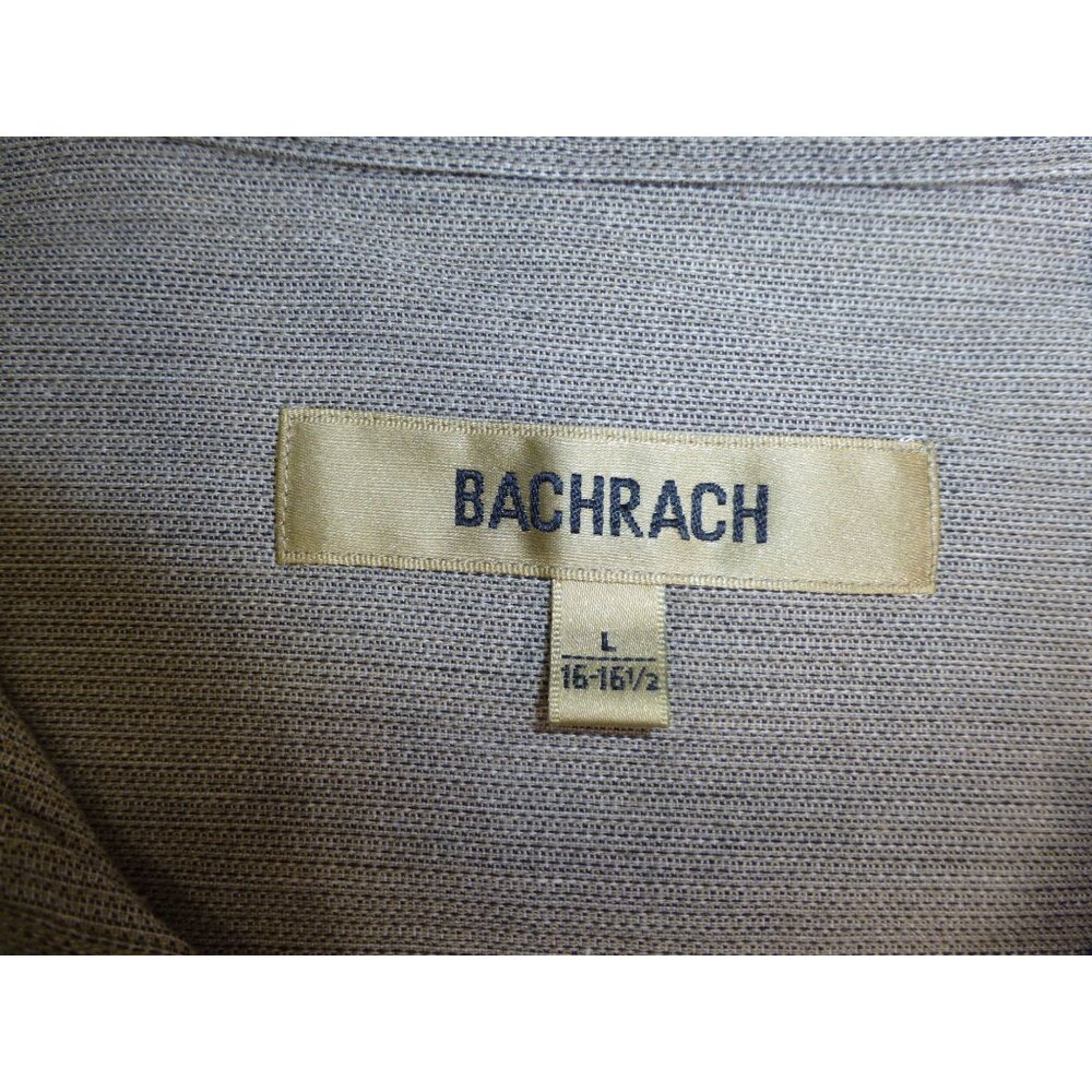 Bachrach Mens Beige Long Sleeve Button-Up Shirt L 16-16.5 100% Cotton - Picture 3 of 10